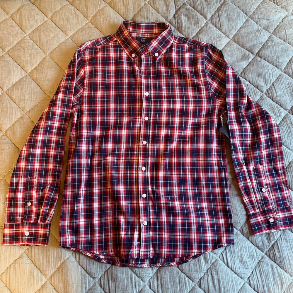 Crown & Ivy Red and Blue Checkered Kid's Shirt